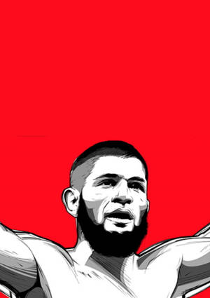 Khabib Nurmagomedov Red Artwork Wallpaper