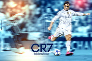 Kicking A Ball Cr7 3d Glitch Wallpaper