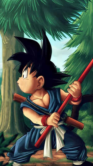 Kid Goku Powers Up With Kaio-ken Wallpaper