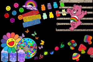 Kidcore Desktop Pink Care Bear Cheer Wallpaper