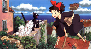 Kiki And Jiji, Flying Together Wallpaper