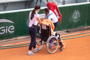 Kiki Bertens On A Wheelchair Wallpaper