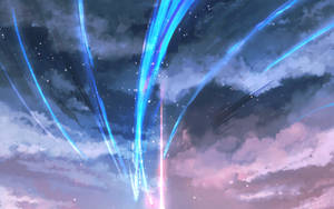 Kimi No Na Wa Blue & Pink Comet Wallpaper