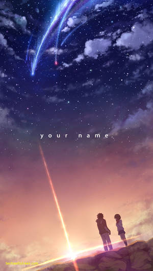 Kimi No Na Wa Comet Over Couple Wallpaper