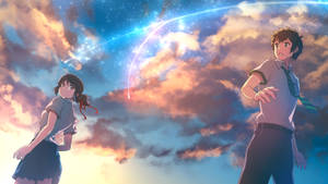 Kimi No Na Wa Couple Fantasy Art Wallpaper