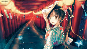 Kimono And Mask For Girls Wallpaper