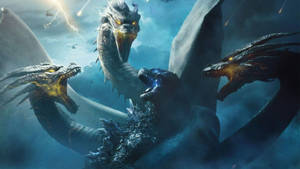 King Ghidorah Triumphs Over Godzilla Wallpaper