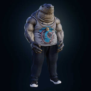 King Shark In Casual Clothes Wallpaper