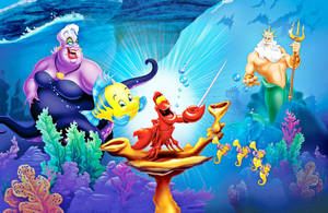 King Triton And Ursula The Little Mermaid Wallpaper