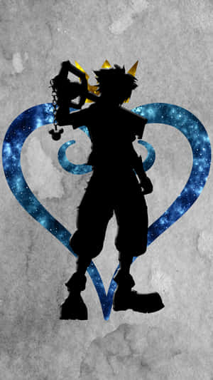 Kingdom Hearts Boy Silhouette Phone Wallpaper