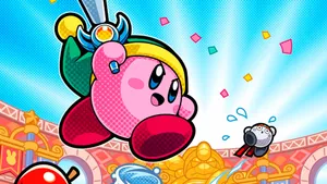 Kirby Eats Enemies And Saves The Day Wallpaper