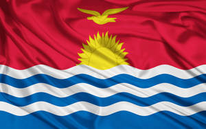 Kiribati Silk Flag Wallpaper