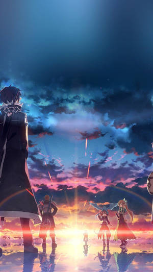 Kirito And Friends Anime Iphone Wallpaper