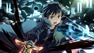 Kirito Is Locked And Loaded, Getting Ready To Take On The Challenges Of Sword Art Online Wallpaper