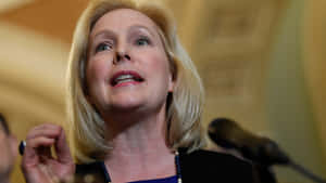 Kirsten Gillibrand Expressive Hand Gesture Wallpaper