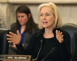 Kirsten Gillibrand's Compelling Gesture During A Speech Wallpaper