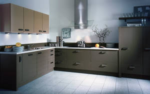 Kitchen Design With Tiled Floor Wallpaper