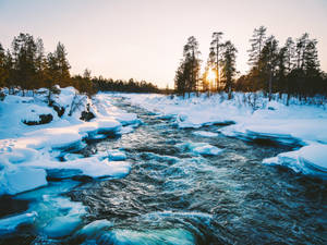 Kiutaköngäs Rapids In Finland Wallpaper