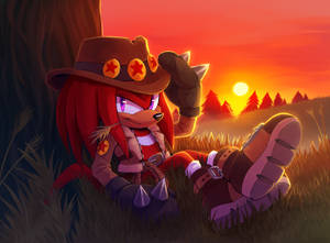 Knuckles The Echidna Sunset Wallpaper