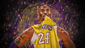 Kobe Bryant Biting His Jersey 4k Wallpaper