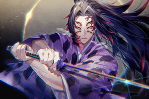 Kokushibo Wearing A Purple Robe Wallpaper