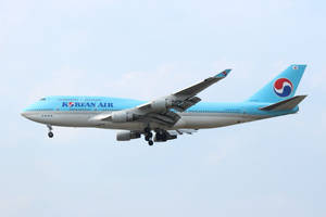 Korean Air Passenger Aircraft Flying Wallpaper
