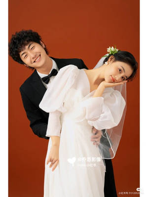 Korean Couple Nuptial Photograph Wallpaper