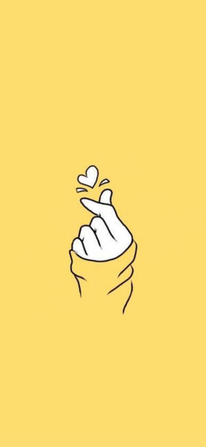 Korean Finger Heart Cute Iphone Wallpaper