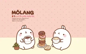 Korean Kawaii Bunny Aesthetic Computer Wallpaper