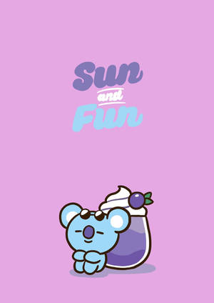 Koya Bt21 Purple Aesthetic Wallpaper