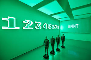 Kraftwerk Zukunft Green Background Wallpaper