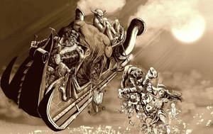 Krampus Terrorizing People On Scary Christmas Wallpaper