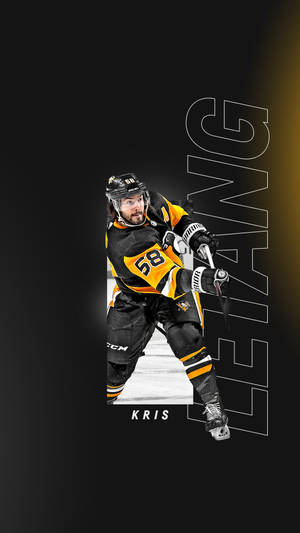 Kris Letang Ice Hockey Player Poster Design Wallpaper