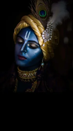 Krishna Hd Dark 3d Art Wallpaper
