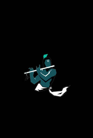 Krishna Hd Minimalist Black Background Wallpaper