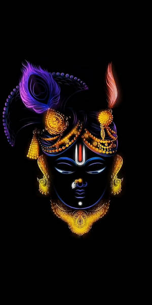 Krishna Iphone Golden Accessories Wallpaper