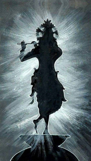 Krishna Iphone Silhouette White Rays Wallpaper