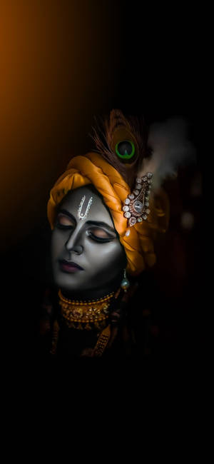 Krishna Iphone Yellow Pagdi Wallpaper