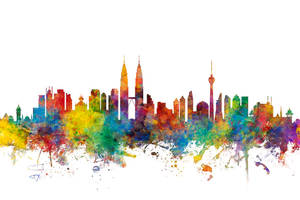 Kuala Lumpur Colorful Painting Wallpaper