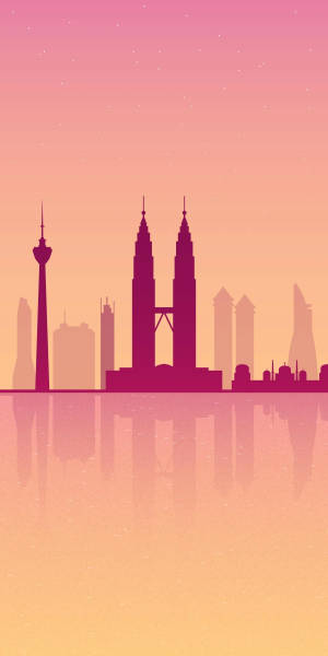 Kuala Lumpur Petronas Twin Towers Vector Wallpaper