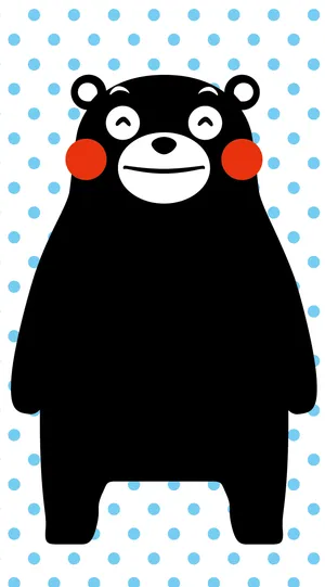 Kumamon Blue Polka Dots Wallpaper