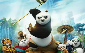 Kung Fu Panda Strikes A Heroic Pose Wallpaper