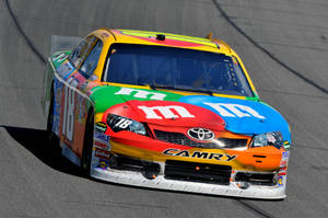 Kyle Busch M&m's Car Front View Wallpaper