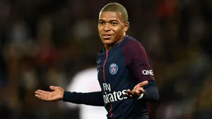 Kylian Mbappe Shrugging Confused Pose Wallpaper