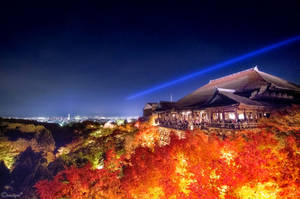 Kyoto Night At Kiyomizu-dera Wallpaper