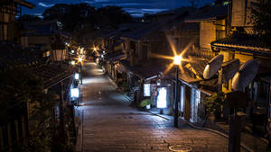 Kyoto Night Street Wallpaper