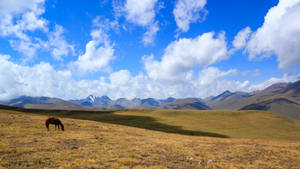 Kyrgyzstan Cloudy Blue Sky Wallpaper