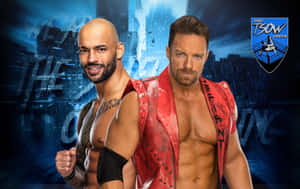 La Knight Vs. Ricochet The Shield Of Wrestling Wallpaper