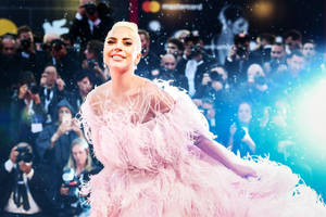 Lady Gaga Feather Dress Wallpaper