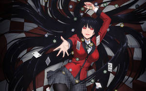 Lady Luck Favors Yumeko In Kakegurui! Wallpaper